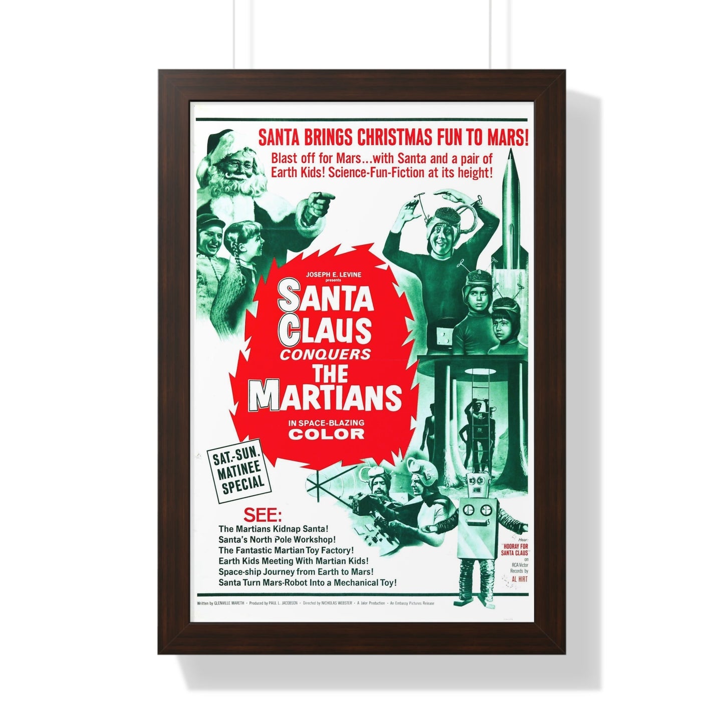 SANTA CLAUS CONQUERS THE MARTIANS (2) 1964 - Framed Movie Poster-16″ x 24″-The Sticker Space