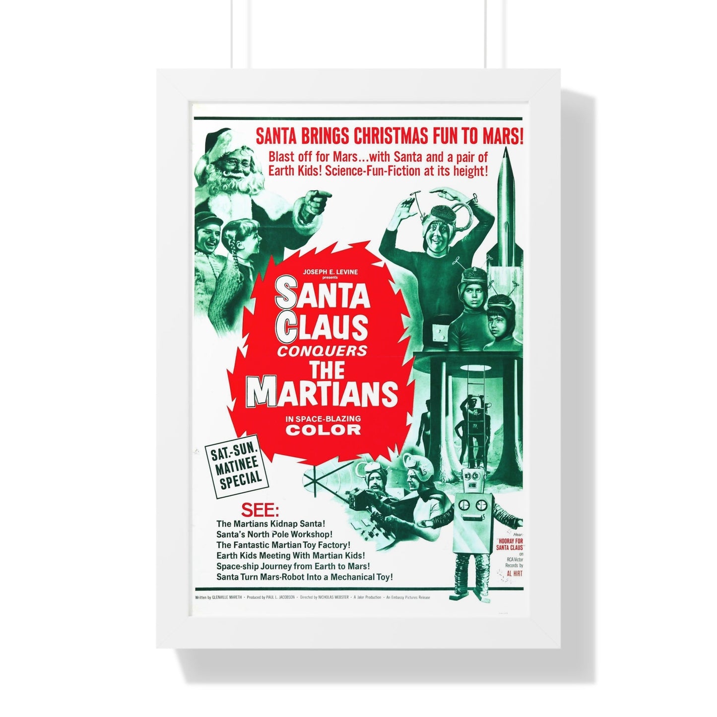 SANTA CLAUS CONQUERS THE MARTIANS (2) 1964 - Framed Movie Poster-16″ x 24″-The Sticker Space