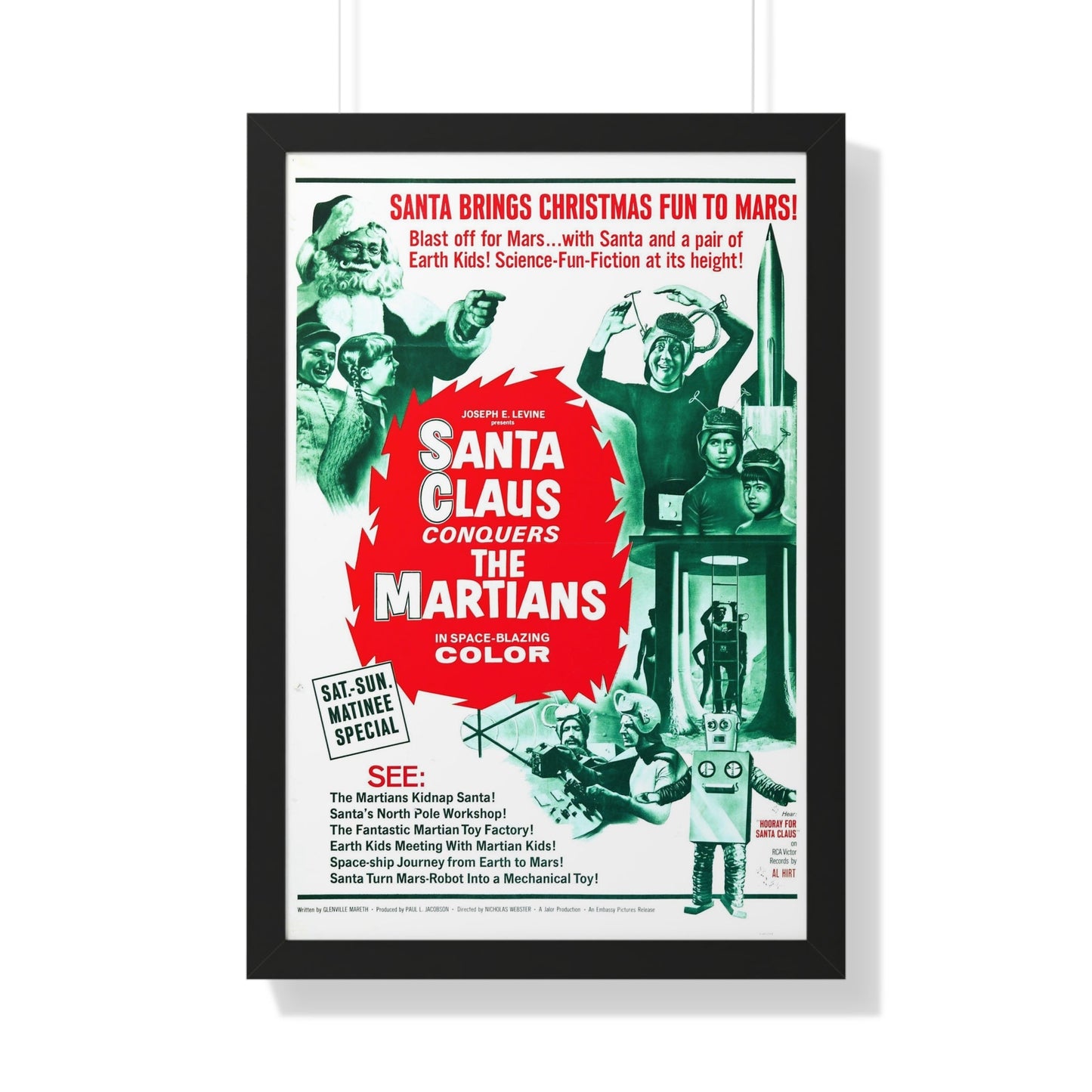 SANTA CLAUS CONQUERS THE MARTIANS (2) 1964 - Framed Movie Poster-20" x 30"-The Sticker Space