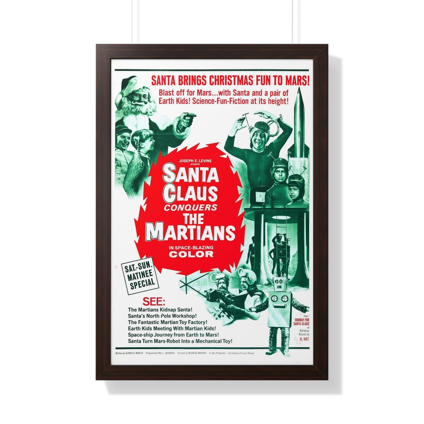 SANTA CLAUS CONQUERS THE MARTIANS (2) 1964 - Framed Movie Poster-20" x 30"-The Sticker Space