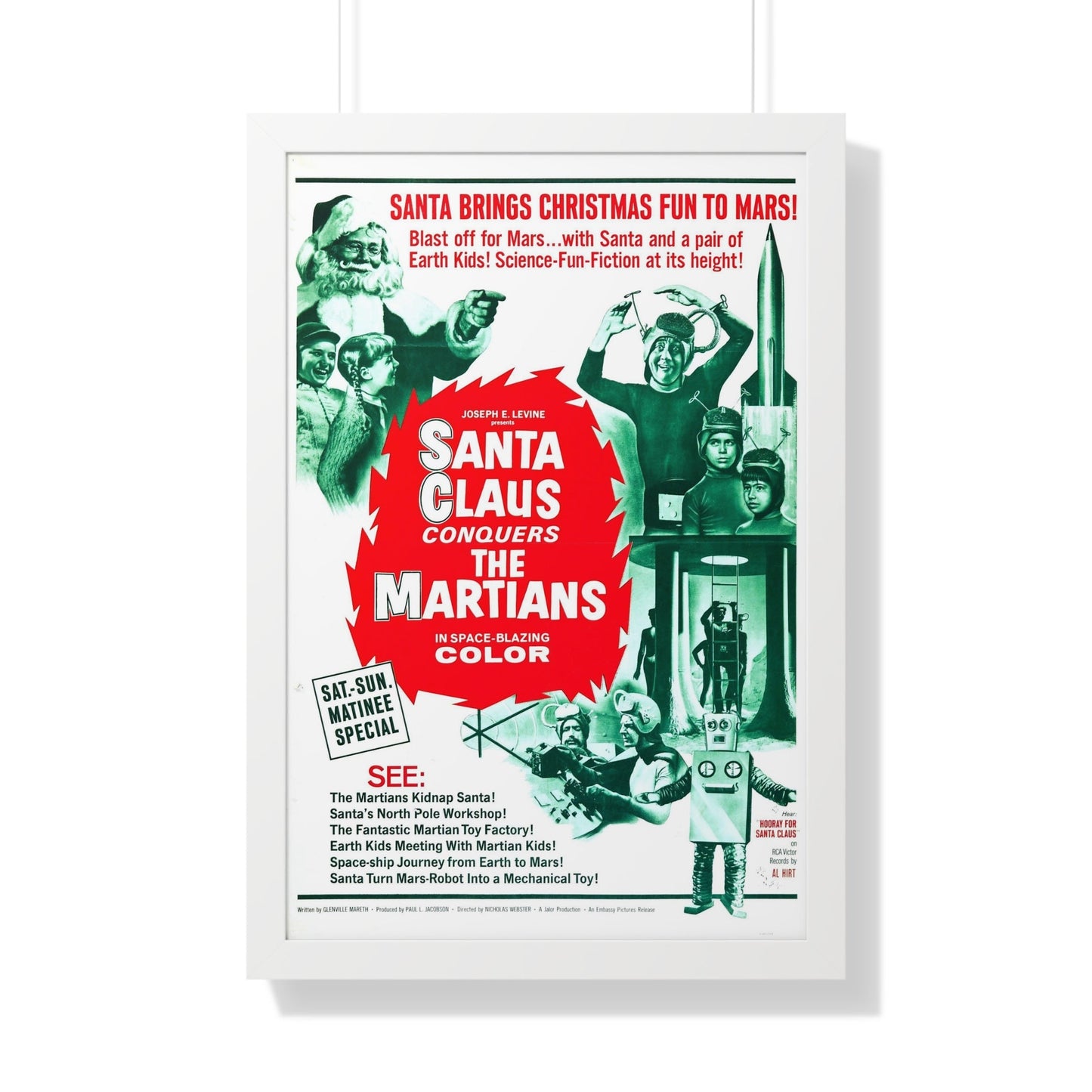 SANTA CLAUS CONQUERS THE MARTIANS (2) 1964 - Framed Movie Poster-20" x 30"-The Sticker Space