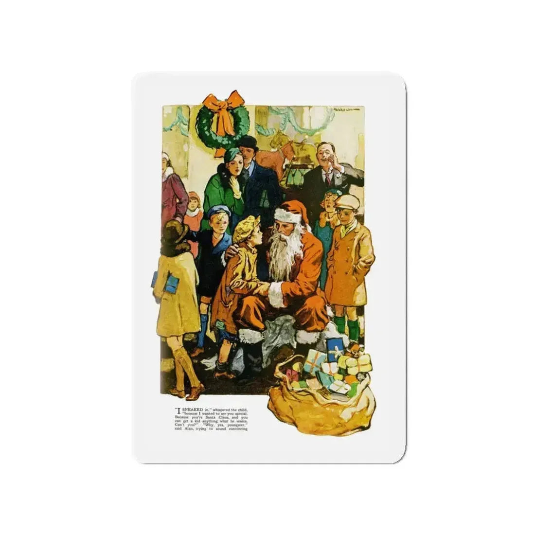 Santa Claus Had Red Hair, Good Housekeeping, December 1932 (Magazine Illustration) Refrigerator Magnet 3 Inch Die-Cut - The Sticker Space