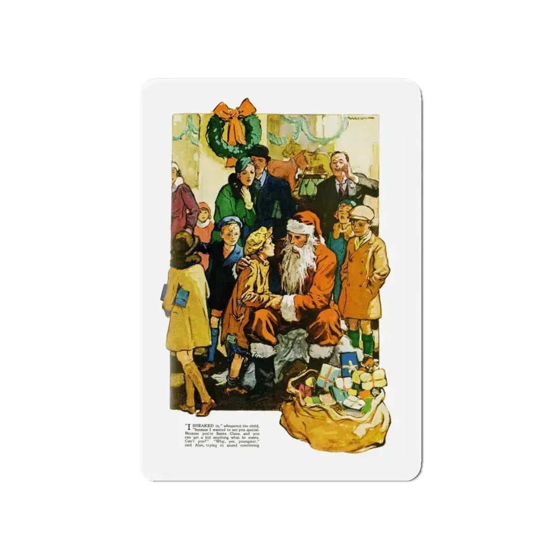 Santa Claus Had Red Hair, Good Housekeeping, December 1932 (Magazine Illustration) Refrigerator Magnet 4 Inch Die-Cut - The Sticker Space