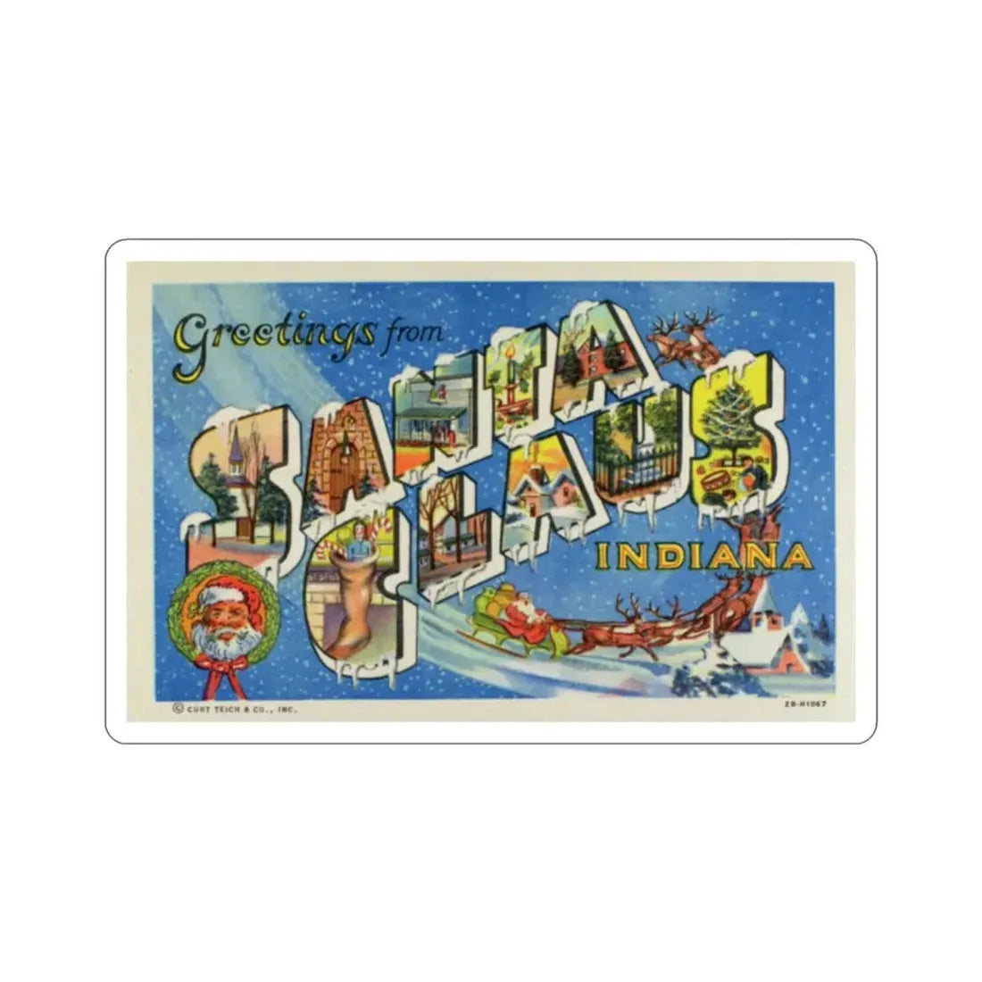 Santa Claus Indiana (Greeting Cards) STICKER Vinyl Die-Cut Decal 2 Inch - The Sticker Space