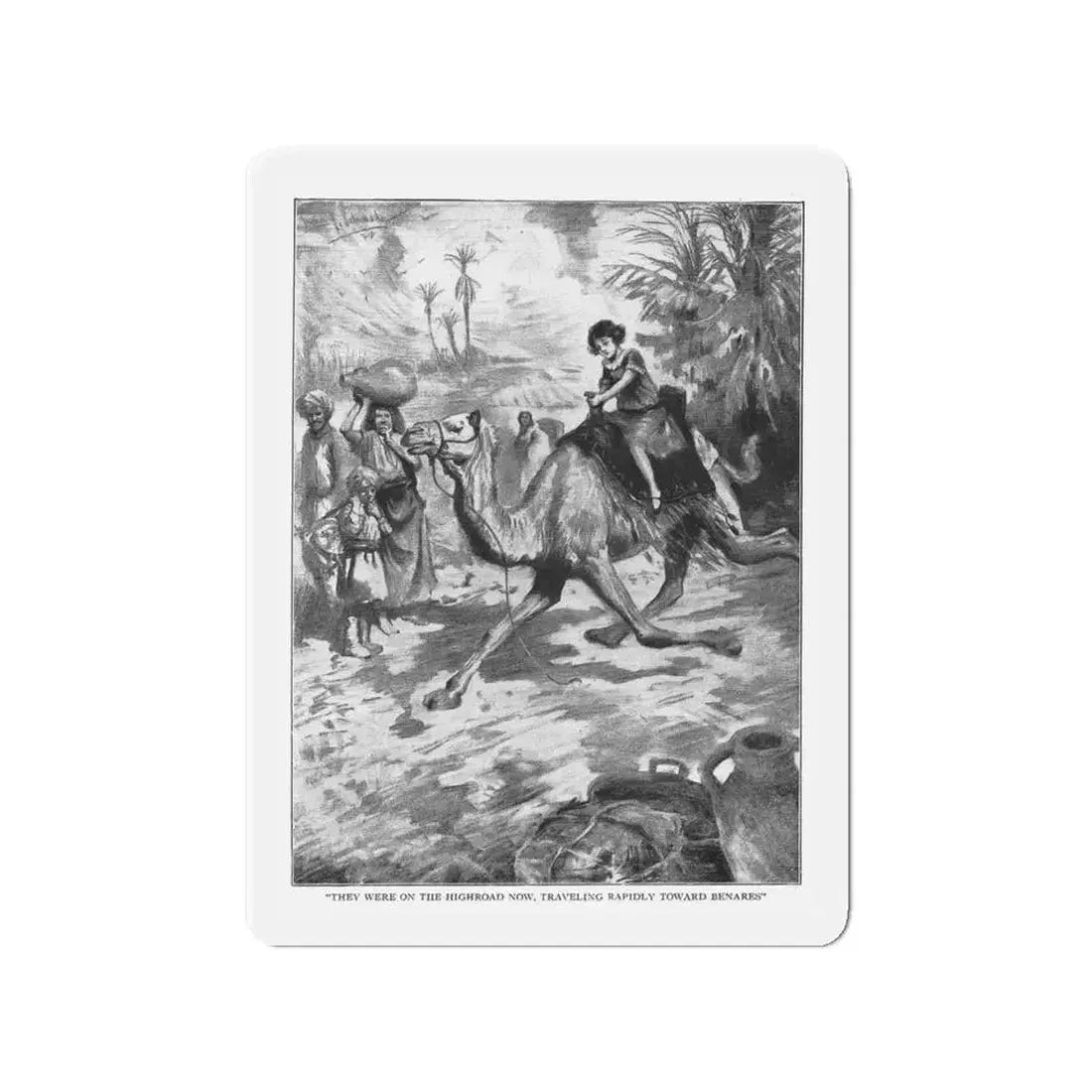 Santa Claus Sahib (1), St. Nicholas magazine, January 1927 (Magazine Illustration) Refrigerator Magnet 3 Inch Die-Cut - The Sticker Space