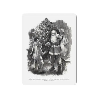 Santa Claus Sahib (2), St. Nicholas magazine, January 1927 (Magazine Illustration) Refrigerator Magnet 3 Inch Die-Cut - The Sticker Space