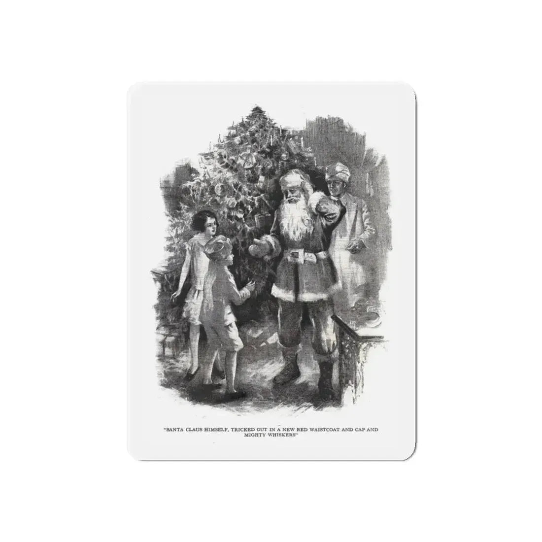 Santa Claus Sahib (2), St. Nicholas magazine, January 1927 (Magazine Illustration) Refrigerator Magnet 6 Inch Die-Cut - The Sticker Space
