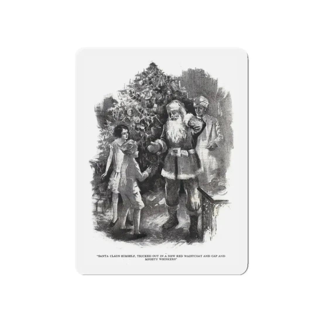 Santa Claus Sahib (2), St. Nicholas magazine, January 1927 (Magazine Illustration) Refrigerator Magnet - The Sticker Space