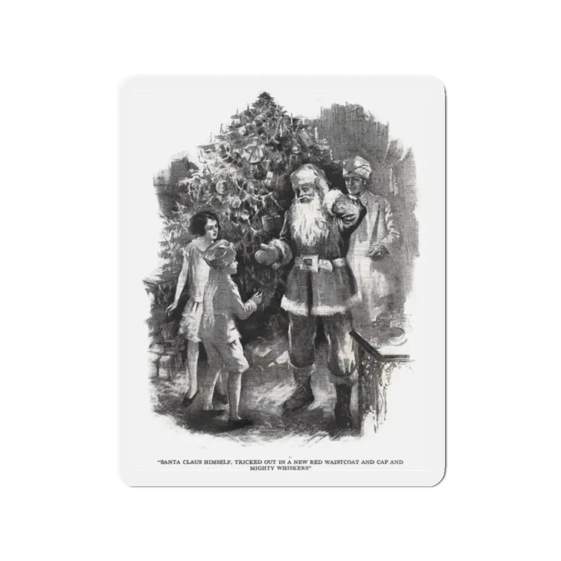 Santa Claus Sahib (2), St. Nicholas magazine, January 1927 (Magazine Illustration) Refrigerator Magnet - The Sticker Space