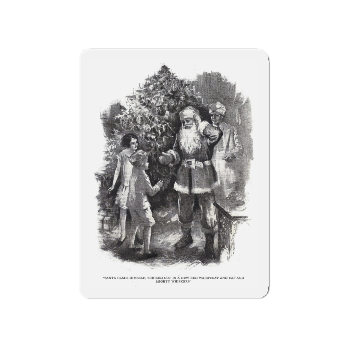 Santa Claus Sahib (2), St. Nicholas magazine, January 1927 (Magazine Illustration) Refrigerator Magnet-4 Inch-The Sticker Space