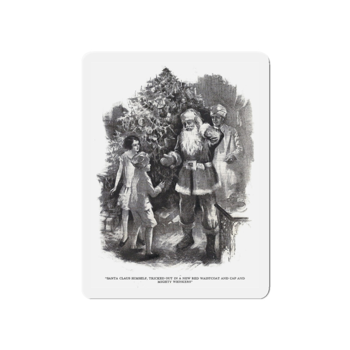 Santa Claus Sahib (2), St. Nicholas magazine, January 1927 (Magazine Illustration) Refrigerator Magnet-5 Inch-The Sticker Space