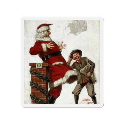 Santa in the Wind (Magazine Illustration) Refrigerator Magnet-2" x 2"-The Sticker Space