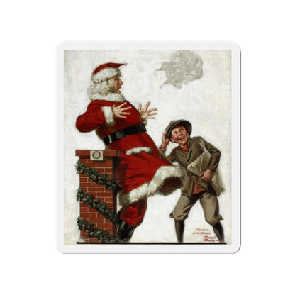 Santa in the Wind (Magazine Illustration) Refrigerator Magnet-4 Inch-The Sticker Space