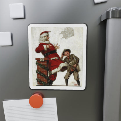 Santa in the Wind (Magazine Illustration) Refrigerator Magnet-The Sticker Space