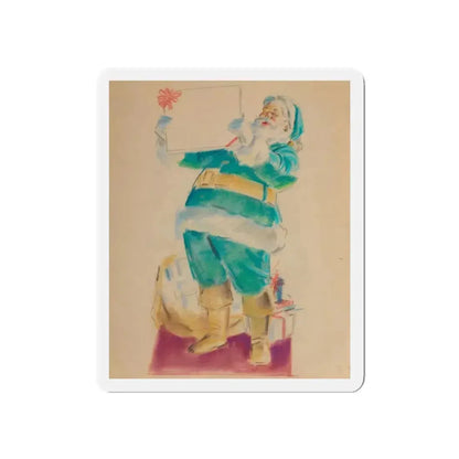 Santa's Gift (Magazine Illustration) Refrigerator Magnet 5 Inch Die-Cut - The Sticker Space