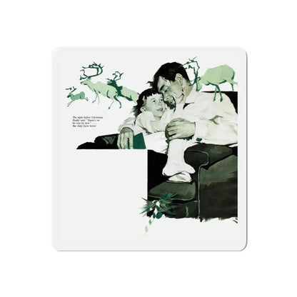 Santa's Last Trip, The American Magazine, December 1952 (Magazine Illustration) Refrigerator Magnet 4 Inch Die-Cut - The Sticker Space