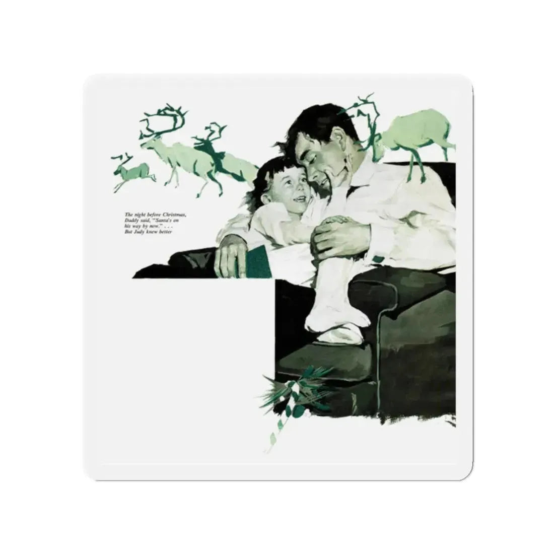 Santa's Last Trip, The American Magazine, December 1952 (Magazine Illustration) Refrigerator Magnet - The Sticker Space