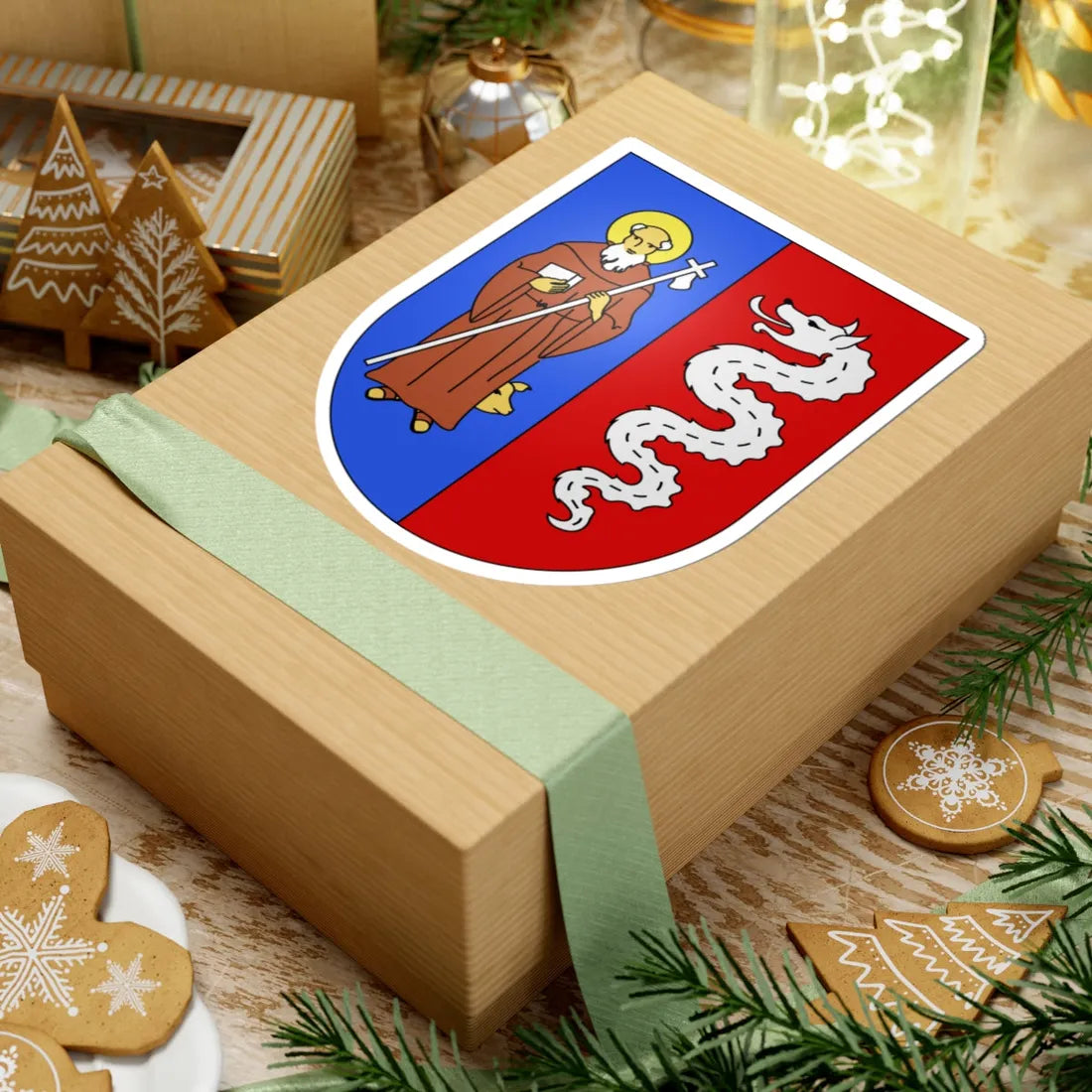 SantAntonio-coat of arms (Switzerland) (Coat of Arms) STICKER Vinyl Kiss-Cut Decal - The Sticker Space