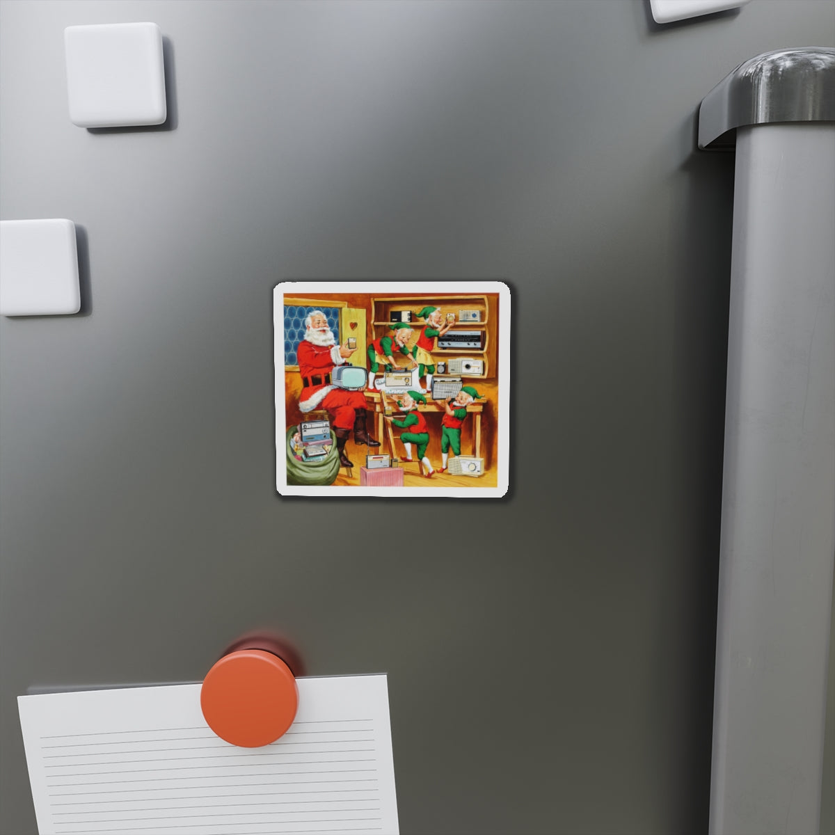 Santa's Helpers, Sony Electronics ad illustration (Magazine Illustration) Refrigerator Magnet-The Sticker Space