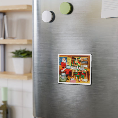 Santa's Helpers, Sony Electronics ad illustration (Magazine Illustration) Refrigerator Magnet-The Sticker Space