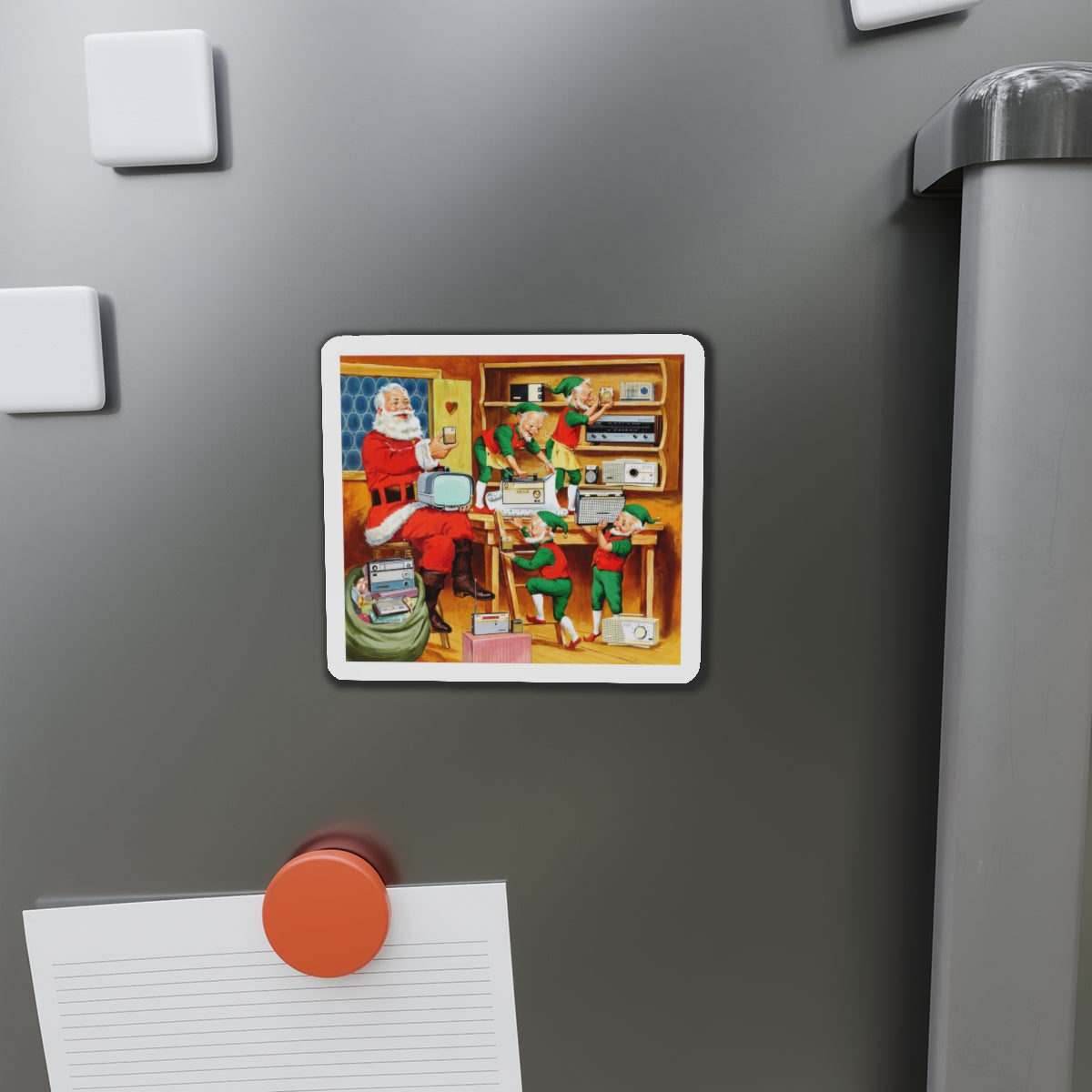 Santa's Helpers, Sony Electronics ad illustration (Magazine Illustration) Refrigerator Magnet-The Sticker Space