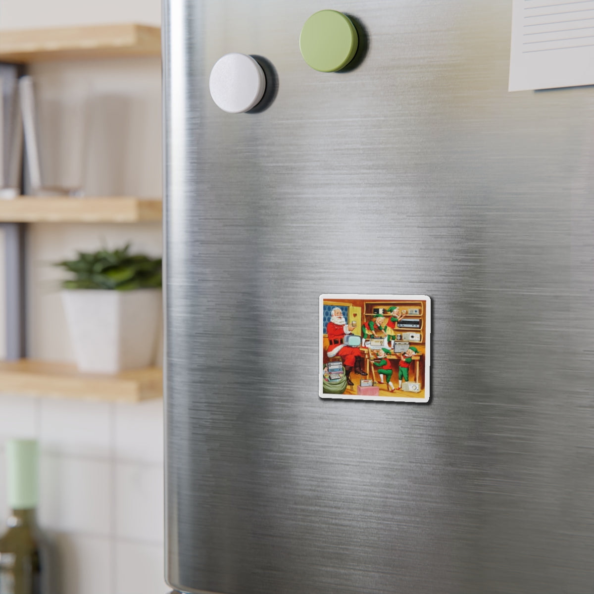 Santa's Helpers, Sony Electronics ad illustration (Magazine Illustration) Refrigerator Magnet-The Sticker Space