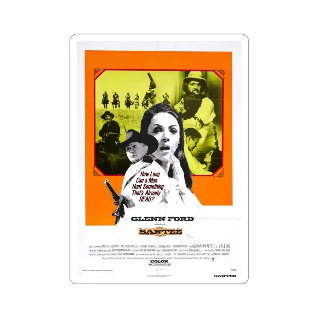 Santee 1973 Movie Poster STICKER Vinyl Die-Cut Decal 3 Inch - The Sticker Space