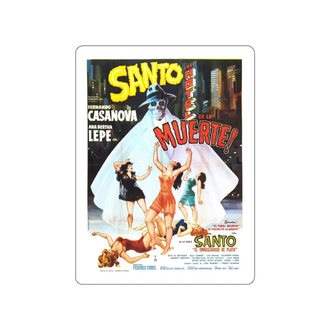 SANTO IN THE HOTEL OF DEATH (2) 1969 Movie Poster STICKER Vinyl Die-Cut Decal 3 Inch - The Sticker Space