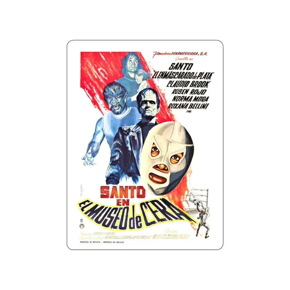 SANTO IN THE WAX MUSEUM 1963 Movie Poster STICKER Vinyl Die-Cut Decal - The Sticker Space