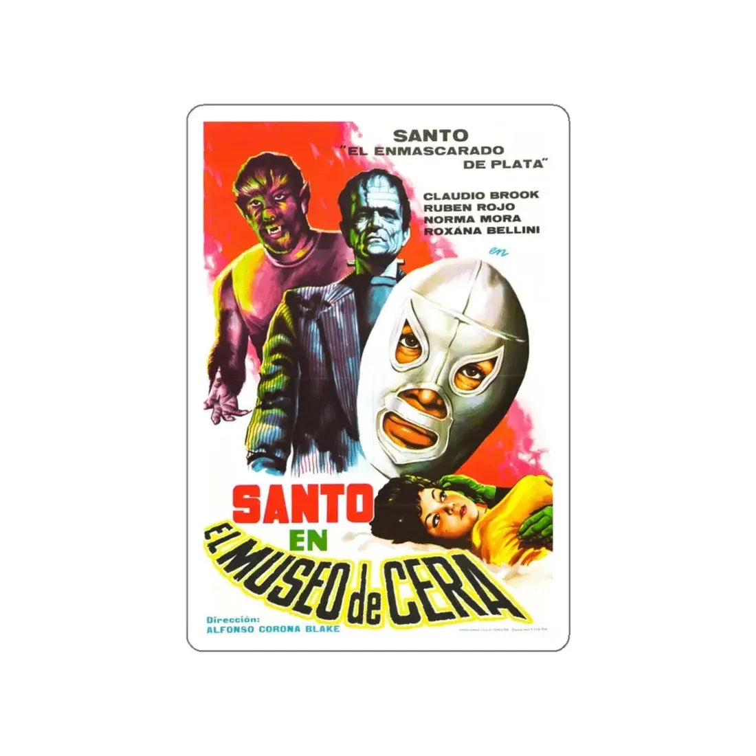 SANTO IN THE WAX MUSEUM (2) 1963 Movie Poster STICKER Vinyl Die-Cut Decal 5 Inch - The Sticker Space