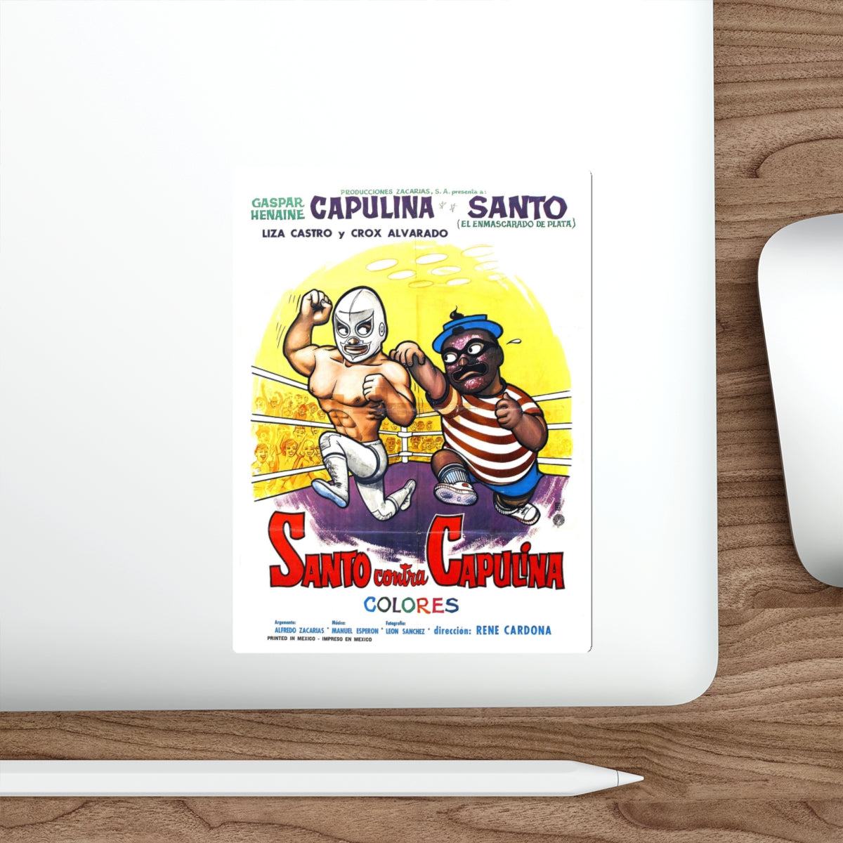 SANTO VS CAPULINA 1969 Movie Poster STICKER Vinyl Die-Cut Decal-The Sticker Space