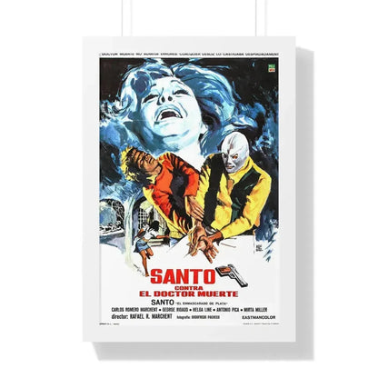 SANTO VS DOCTOR DEATH 1973 - Framed Movie Poster 16″ x 24″ White - The Sticker Space
