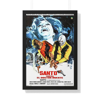 SANTO VS DOCTOR DEATH 1973 - Framed Movie Poster 20" x 30" Black - The Sticker Space
