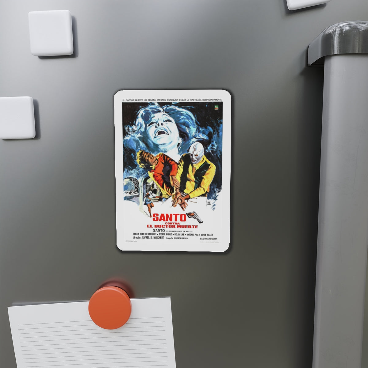 SANTO VS DOCTOR DEATH 1973 Movie Poster - Refrigerator Magnet-The Sticker Space