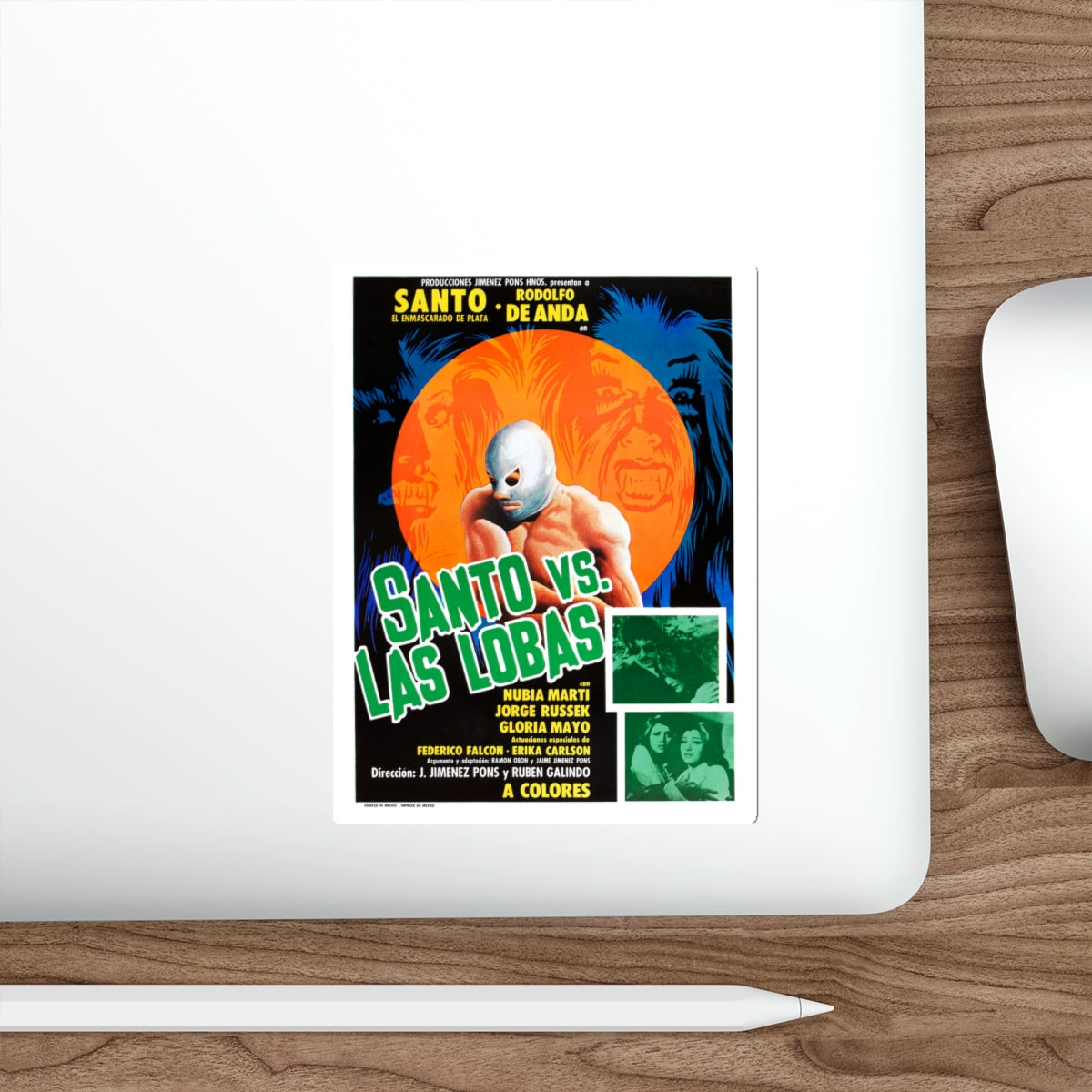 SANTO VS THE SHE WOLVES 1976 Movie Poster STICKER Vinyl Die-Cut Decal-The Sticker Space