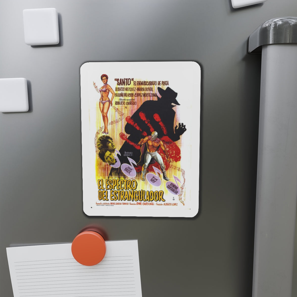 SANTO VS THE STRANGLER 1963 Movie Poster - Refrigerator Magnet-The Sticker Space