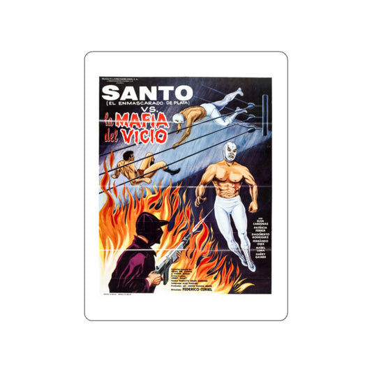 SANTO VS THE VICE MAFIA 1971 Movie Poster STICKER Vinyl Die-Cut Decal-White-The Sticker Space