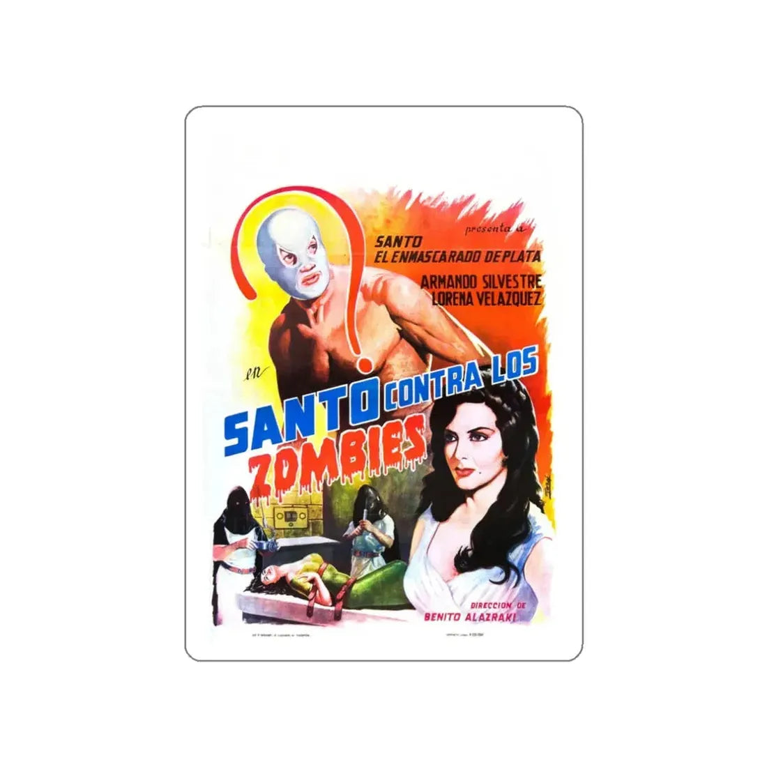 SANTO VS THE ZOMBIES (2) 1961 Movie Poster STICKER Vinyl Die-Cut Decal 3 Inch - The Sticker Space