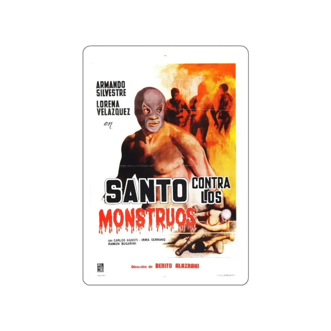 SANTO VS THE ZOMBIES (3) 1961 Movie Poster STICKER Vinyl Die-Cut Decal 4 Inch - The Sticker Space