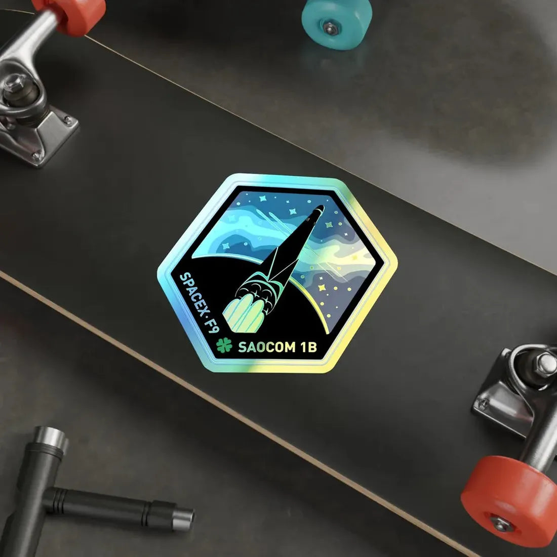 SAOCOM 1B (SpaceX) Holographic STICKER Die-Cut Vinyl Decal - The Sticker Space
