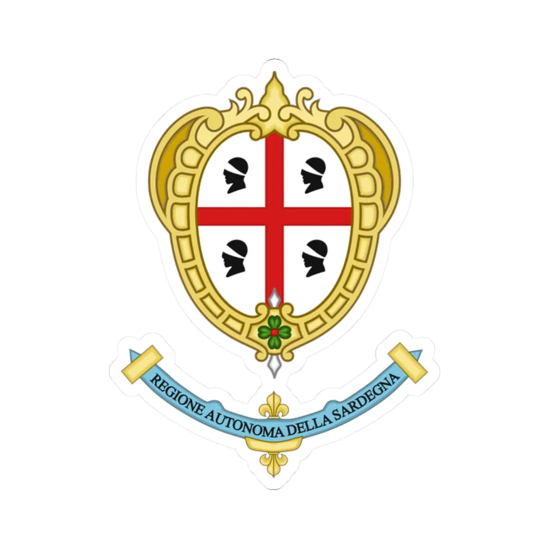 Sardegna-Stemma (Italy) (Coat of Arms) STICKER Vinyl Kiss-Cut Decal 2 Inch White - The Sticker Space