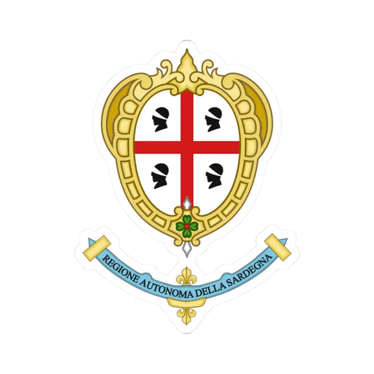 Sardegna-Stemma (Italy) (Coat of Arms) STICKER Vinyl Kiss-Cut Decal 2 Inch White - The Sticker Space