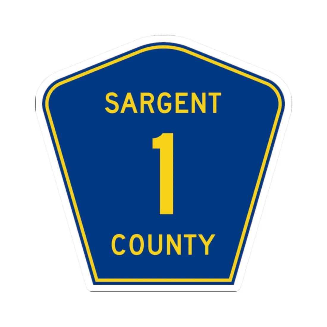 Sargent County Route 1 ND (North Dakota) (Road Sign) STICKER Vinyl Kiss-Cut Decal 2 Inch White - The Sticker Space
