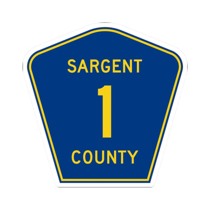 Sargent County Route 1 ND (North Dakota) (Road Sign) STICKER Vinyl Kiss-Cut Decal 2 Inch White - The Sticker Space