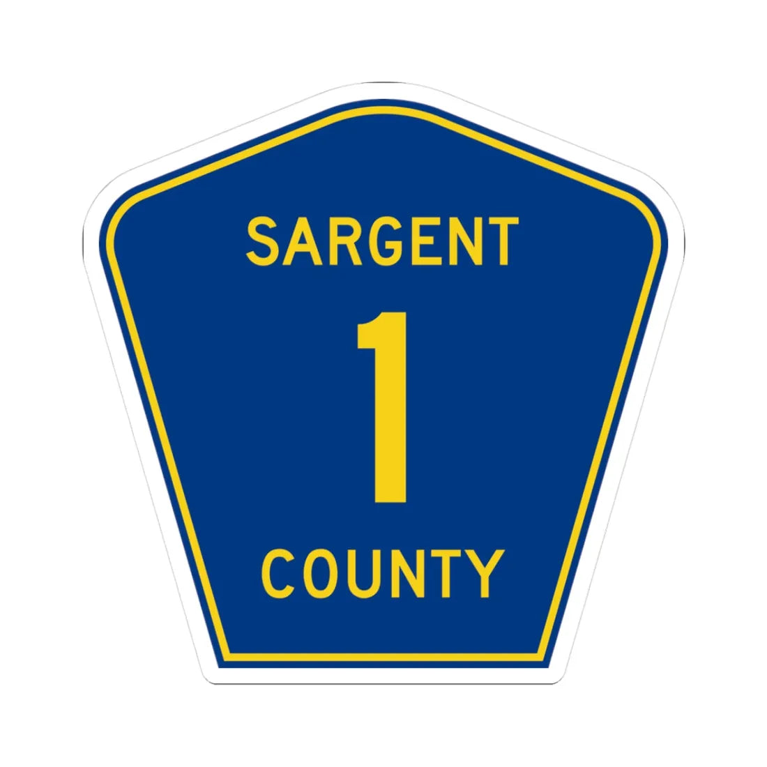 Sargent County Route 1 ND (North Dakota) (Road Sign) STICKER Vinyl Kiss-Cut Decal 3 Inch White - The Sticker Space
