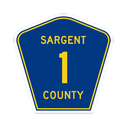 Sargent County Route 1 ND (North Dakota) (Road Sign) STICKER Vinyl Kiss-Cut Decal 3 Inch White - The Sticker Space