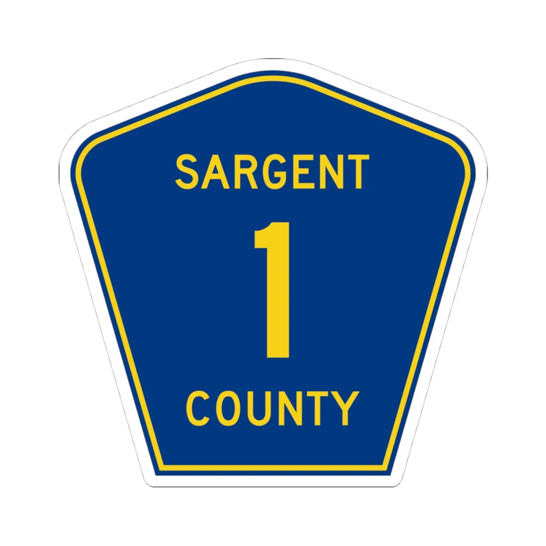 Sargent County Route 1 ND (North Dakota) (Road Sign) STICKER Vinyl Kiss-Cut Decal 4 Inch White - The Sticker Space