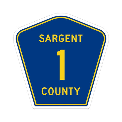 Sargent County Route 1 ND (North Dakota) (Road Sign) STICKER Vinyl Kiss-Cut Decal 4 Inch White - The Sticker Space