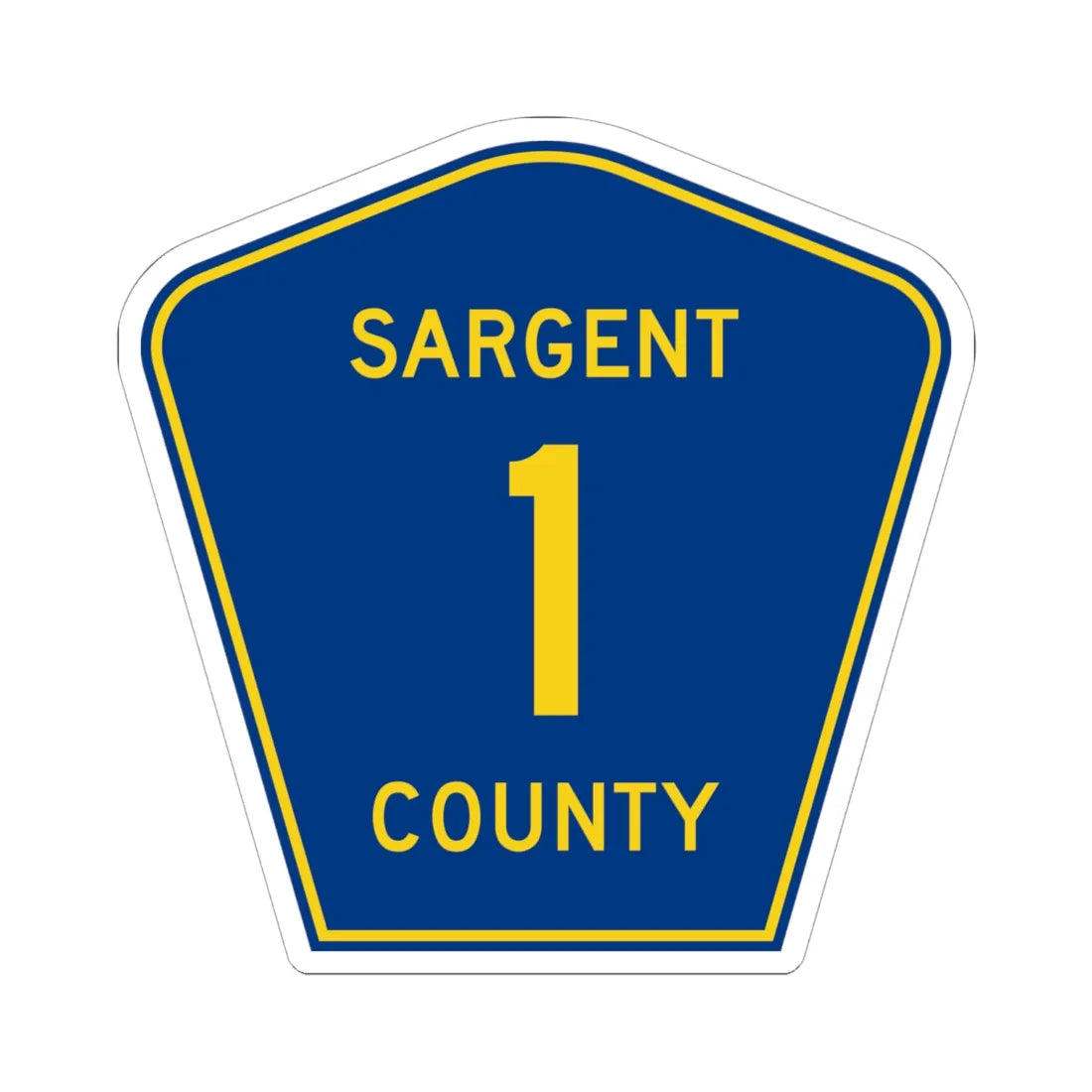 Sargent County Route 1 ND (North Dakota) (Road Sign) STICKER Vinyl Kiss-Cut Decal 6 Inch White - The Sticker Space