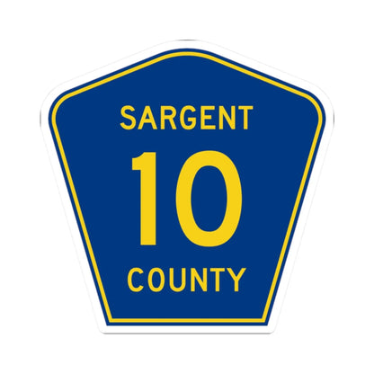 Sargent County Route 10 ND (North Dakota) (Road Sign) STICKER Vinyl Kiss-Cut Decal 2 Inch White - The Sticker Space